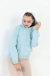 Edelle Kapüşonlu Kanguru Cepli Basic Bebe Mavisi Kadın Sweatshirt