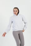 Edelle Kapüşonlu Kanguru Cepli Basic Gri Melanj Kadın Sweatshirt