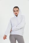 Edelle Kapüşonlu Kanguru Cepli Basic Gri Melanj Kadın Sweatshirt