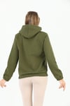 Edelle Kapüşonlu Kanguru Cepli Basic Haki Kadın Sweatshirt