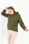 Edelle Kapüşonlu Kanguru Cepli Basic Haki Kadın Sweatshirt