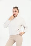 Edelle Kapüşonlu Kanguru Cepli Basic Kahve Melanj Kadın Sweatshirt