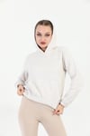 Edelle Kapüşonlu Kanguru Cepli Basic Kahve Melanj Kadın Sweatshirt