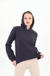 Edelle Kapüşonlu Kanguru Cepli Basic Patlıcan Kadın Sweatshirt