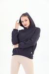 Edelle Kapüşonlu Kanguru Cepli Basic Patlıcan Kadın Sweatshirt