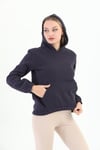 Edelle Kapüşonlu Kanguru Cepli Basic Patlıcan Kadın Sweatshirt
