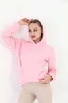 Edelle Kapüşonlu Kanguru Cepli Basic Seker Pembe Kadın Sweatshirt