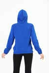 Edelle Kapüşonlu Kanguru Cepli Basic Saks Mavisi Kadın Sweatshirt