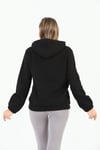 Edelle Kapüşonlu Kanguru Cepli Basic Siyah Kadın Sweatshirt