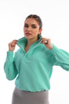 Edelle Mint Çıt Çıtlı Kadın Sweatshirt Regular Fit