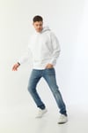 Edelle Organik Kanguru Cepli Kapüşonlu Beyaz Erkek Sweatshirt