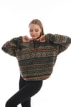 Kapüşonlu Oversize Peluş Sweatshirt