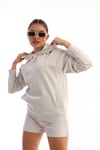 Kapüşonlu Sweatshirt Şort Takım