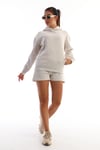 Kapüşonlu Sweatshirt Şort Takım