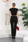 Önü Düğümlü Crop Bluz