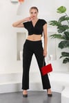 Önü Düğümlü Crop Bluz