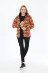 Uzun Kollu Fermuarlı Kapüşonlu Regular Peluş Sweatshirt