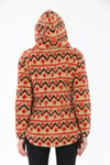 Uzun Kollu Fermuarlı Kapüşonlu Regular Peluş Sweatshirt