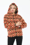 Uzun Kollu Fermuarlı Kapüşonlu Regular Peluş Sweatshirt
