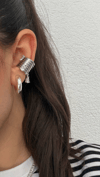 SILVER TAŞLI EARCUFF