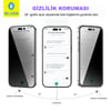 Anti-Peep Privacy iPhone 16 Uyumlu Göz Yormayan Uygulama Aparatlı Hayalet Cam Ekran Koruyucu