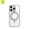 Blueo Friendly Rotatable iPhone 16 Pro Uyumlu MagSafe Mıknatıslı Tutucu Özellikli Buzlu Silikon Kılıf Gri