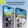 Blueo Metal Frame iPhone 17 Air Uyumlu Orijinal Metal Kozmik / Altın Sarı Gold Kamera Lens Koruyucu