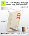 Blueo PD 20W MF MagSafe Uyumlu Type-C Çift Çıkışlı 10000 Mah Standlı Kablosuz Powerbank Şarj Aleti Pembe