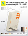 Blueo PD 20W MF MagSafe Uyumlu Type-C Çift Çıkışlı 10000 Mah Standlı Kablosuz Powerbank Şarj Aleti Beyaz