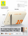 Blueo PD 20W MF MagSafe Uyumlu Type-C Çift Çıkışlı 5000 Mah Standlı Kablosuz Powerbank Şarj Aleti Pembe