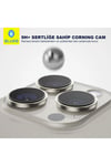 Blueo PVD iPhone 15 Pro Max Uyumlu Mavi Blue Paslanmaz Çelik Çizik Işık Engelleyici Kamera Lens Koruyucu