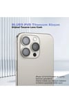 Blueo PVD iPhone 15 Pro Uyumlu Gri Silver Paslanmaz Çelik Çizik Işık Engelleyici Kamera Lens Koruyucu
