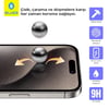 Full Glue iPhone 16 Pro Uyumlu Uygulama Aparatlı Kavisli ince Tam Kaplayan Cam Ekran Koruyucu