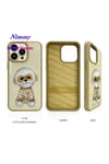 iPhone 14 Pro 3D Gerçek Nakış İşleme Kabartmalı Köpek Zincir Gözlük Detaylı Cool Glasses Kılıf