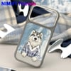 iPhone 18 Pro Max Uyumlu MagSafe 3D Nakışlı Telefon Kılıfı - Kazaklı Husky