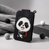 MagSafe Kartlık Stand | 3D Nakışlı Takip Eden Göz Detayı - Siyah Panda - Big Eyes