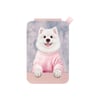 MagSafe Uyumlu | Manyetik 3D Nakışlı Stand Kartlık - Pembe Kazaklı White Spitz