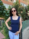 LACİVERT KARE YAKA TRİKO