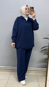 LACİVERT TENSEL KUMAŞ PANTOLON