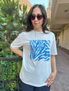 MAVİ ZEBRA BASKILI T-SHIRT