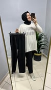 SİYAH ÇİMALI HAVUÇ PANTOLON