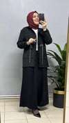 SİYAH JAKARLI KABARTMA DESEN KAP