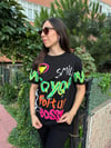 Smile Baskılı Siyah T-Shırt