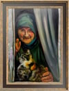 Figüratif TablolarKedili Kadın Yağlı Boya Tablo