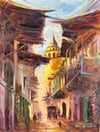 İstanbul Temalı TablolarEski Galata Sokak Yağlı Boya Tablo