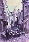 İstanbul temalı tablolarEski Galata Yağlı Boya Tablo