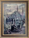 İstanbul temalı tablolarGalata Köprüsü Balıkçıları Yağlı Boya Tablo
