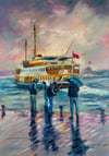 İstanbul temalı tablolarKaraköy Rıhtımı Yağlı Boya Tablo