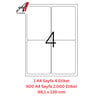 A1 Lazer Etiket tw-2004 500 A4 Sayfa Lazer Etiket 99,1 x 139 mm Boyutunda 1 A4 Sayfada 4 Etiket