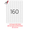 A1 Lazer Etiket tw-2280 100 A4 Sayfa Lazer Etiket 22 x 12 mm Boyutunda 1 A4 Sayfada 160 Etiket